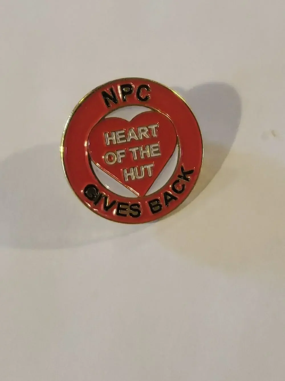 Pizza Hut Lapel Pin NPC HEART OF THE HUF GIVES BACK PIN RED